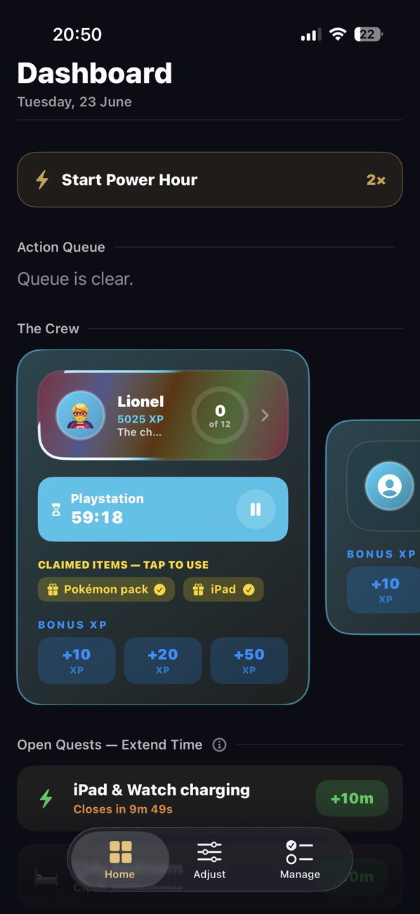 Parent dashboard
