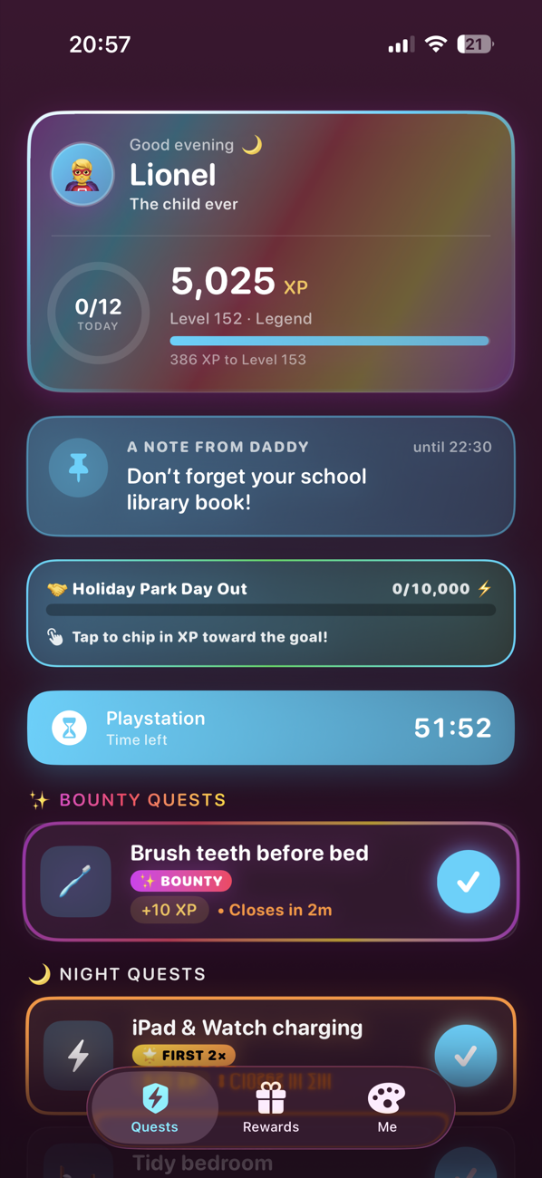 Kid home screen